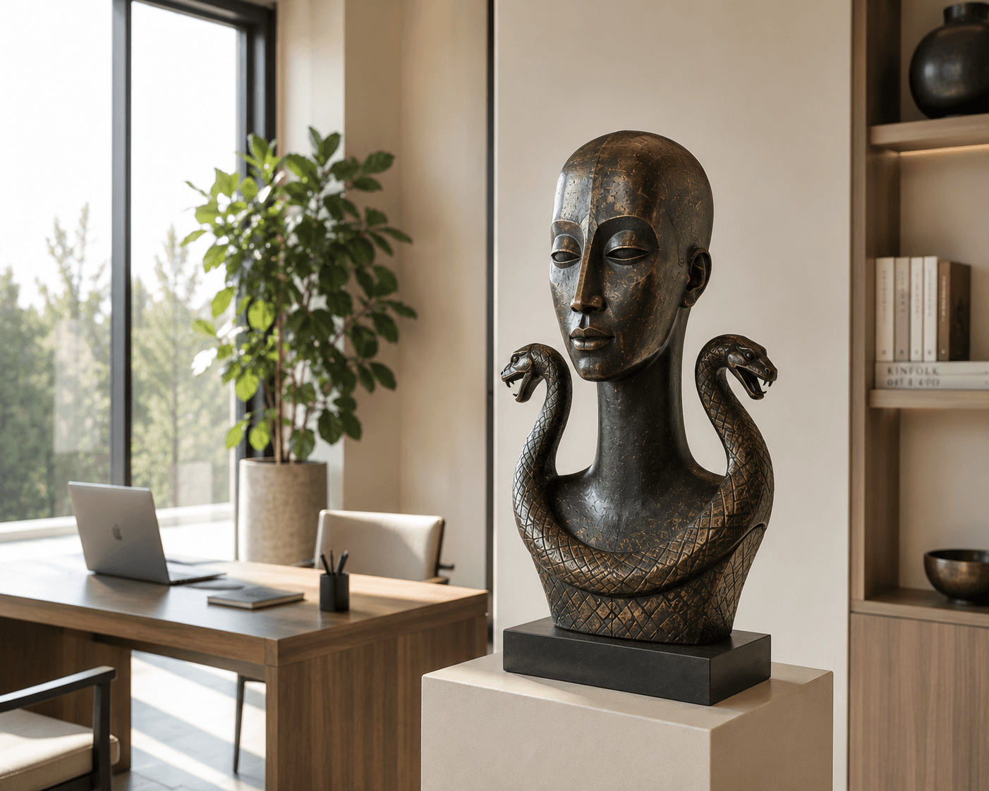 Buste au serpent à deux têtes
